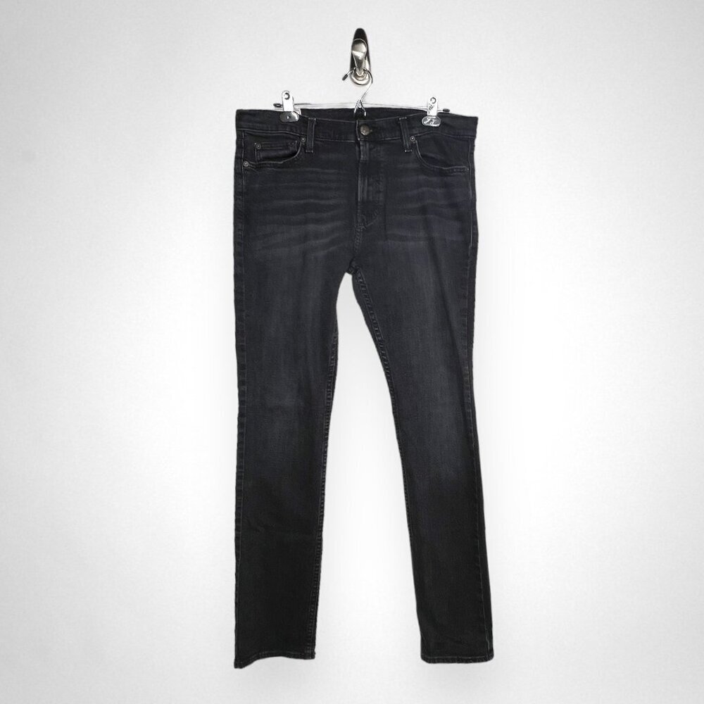 Men's HOLLISTER Straight Leg Faded Black Jeans 34 x 34